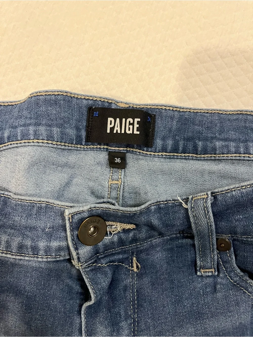 Paige Federal Slim Straight Men's Jeans in Classic Blue Denim 36x29